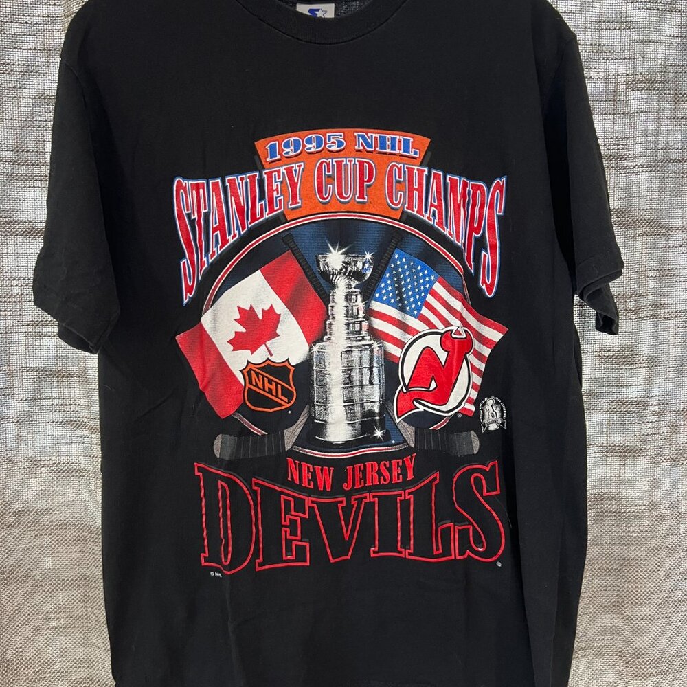 NJ DEVILS | Vintage 1995 Stanley Cup Champion Tshirt | MEDIUM